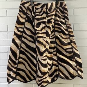Mix Nouveau Zebra Print A-Line Skirt Large Y2K Safari Mob Wife